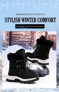 Wasserdichte Winter-Schneestiefel mit warmem Kunstfellfutter und rutschfester Gummisohle