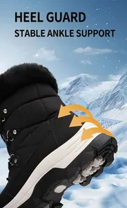Winter-Schneestiefel mit gestepptem Nylon, Kunstpelzbesatz und rutschfester Gummisohle