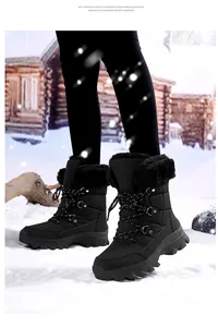 Details von Damen-Schneestiefeln mit wasserabweisendem Nylon und leichter EVA-Sohle