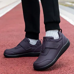 Scarpe da Camminata Casual Uomo Donna Impermeabili Pelle Sintetica Chiusura a Strappo Calde Foderate in Pile Antiscivolo
