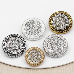 Botoni Rotondi in Lega con Strass Vintage Bottoni Decorativi in Metallo per Cappotto Giacca Abito Camicie Accessori per Cucito