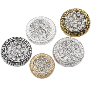 Bottoni vintage in lega con strass scintillanti in finiture oro e argento