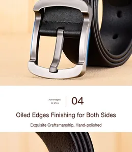 Detailed macro view of smooth polished oil-edge finish on black leather belt