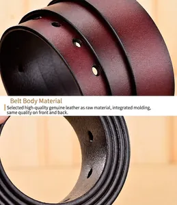 Détail de la ceinture en cuir véritable pour hommes avec texture et bords huilés