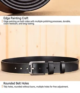 Détail de ceinture en cuir noir avec bords huilés polis et boucle ardillon argentée