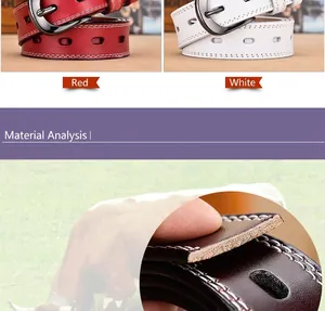 Close-up of genuine leather belts with double stitching and metal pin buckles