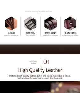 Macro detail of men's genuine leather belt with solid matte buckle and steel screws
