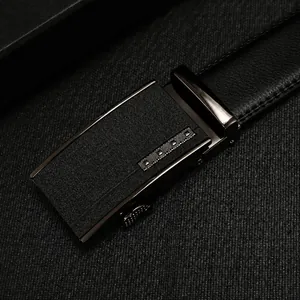 Cintura da Uomo in Vera Pelle Business Con Fibbia Automatica in Lega Cintura Classica Minimalista per Uomo