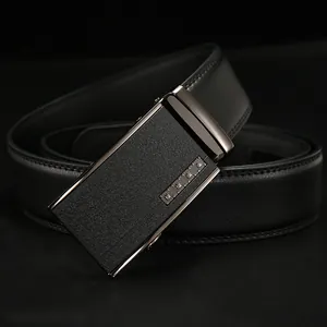 Cintura da Uomo in Vera Pelle Business Con Fibbia Automatica in Lega Cintura Classica Minimalista per Uomo