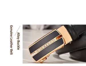 Detail of genuine cowhide leather belt featuring a crystal encrusted alloy buckle