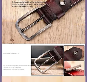 Détail macro de la ceinture en cuir rouge bordeaux avec boucle à ardillon mate