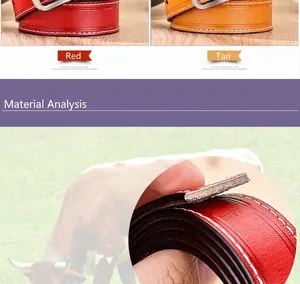 Gros plan de ceintures en cuir véritable montrant les coutures blanches et la texture