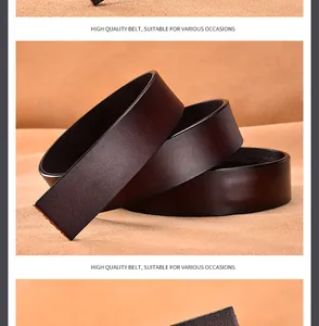 Gros plan sur la sangle de ceinture en cuir véritable marron foncé à texture fine