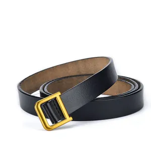 Ceinture en Cuir de Vachette pour Femmes Boucle en Alliage Minimaliste Sangle de Taille Réglable pour Jeans Robes Style Décontracté