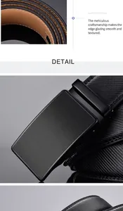 Détail macro de la ceinture homme montrant le grain croisé et les coutures de bord durables