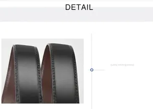 Dettaglio del processo di cucitura in nylon di alta qualità su una cintura in pelle nera