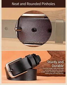 Macro detail of needle-buckle leather belt showing precision stitching and holes