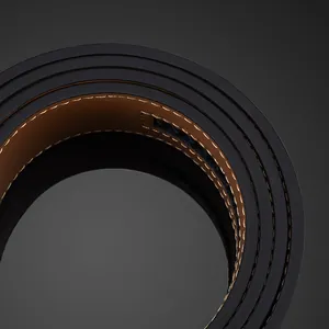 Ceinture en cuir pour homme avec boucle automatique, extérieur noir et intérieur brun
