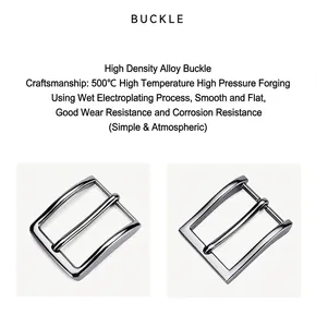Macro shot of high-density alloy belt buckle with gunmetal finish and forged details