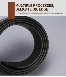 Close-up of black leather belt edge showing smooth oil-edge craftsmanship and texture