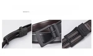 Macro view of matte black metal buckle and fine stitching on premium cowhide belt