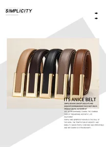 Détails de cinq couleurs de ceintures en cuir pour femmes avec boucles dorées