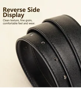 Macro detail of high-quality black leather belt showing fine texture and neat stitching