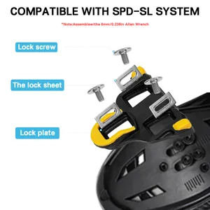 Set tacchette bici da corsa compatibili SPD-SL con piastre antiscivolo e viti di montaggio