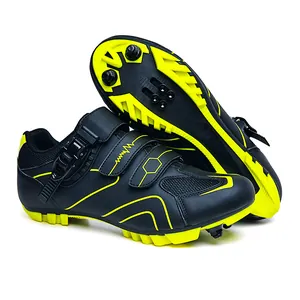 Détails de chaussures de VTT avec semelle à cales SPD et fermeture à boucle rotative