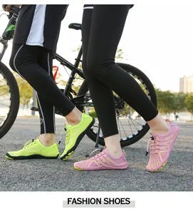 Outdoor water shoes with anti-slip rubber soles and breathable mesh for hiking and cycling