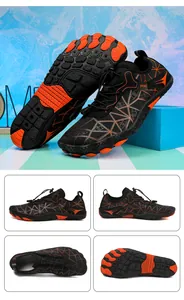 Detail of outdoor water shoes with mesh upper and durable anti-slip rubber sole