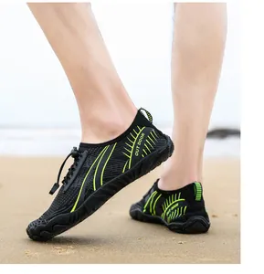 Outdoor water shoes with breathable mesh and quick-lace system for hiking