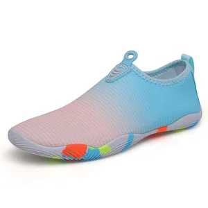 Pink and blue gradient water shoes with anti-slip rubber soles for outdoor sports