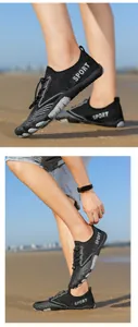 Details zum Schnellschnürsystem und atmungsaktivem Mesh bei schwarzen Outdoorschuhen