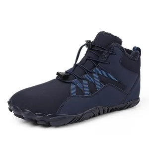 Bottes de neige montantes pour hommes avec doublure en fourrure chaude et semelle antidérapante