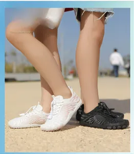 Scarpe da guado traspiranti per bambini con lacci a strozzo in bianco rosa e nero