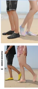 Détail de chaussures d'eau respirantes avec semelles antidérapantes pour plage et rando