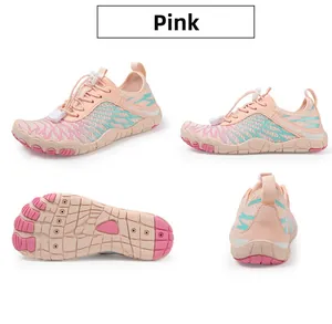 Scarpe acquatiche rosa per bambini con rete traspirante e suola in gomma antiscivolo