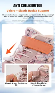 Detail of kids winter boots featuring anti-collision toe and warm fleece lining for cold weather