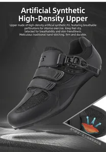 Details von Profi Radsportschuhen mit atmungsaktivem Mesh und mechanischem Verschluss