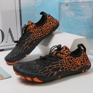 Quick-dry five-finger water shoes with non-slip rubber soles for beach and hiking