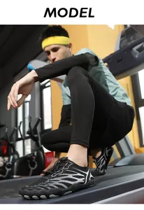 Close-up of quick-dry water shoes with rapid lacing system for gym and fitness training