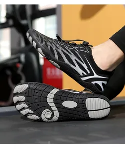 Detail view of quick-dry water shoe showing traction outsole and breathable mesh upper