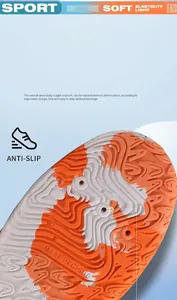Gedetailleerd zicht op de antislip rubberen zool met drainagegaten voor waterschoenen