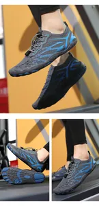 Macro detail of breathable mesh fabric and anti-slip rubber outsole on quick-dry water shoes