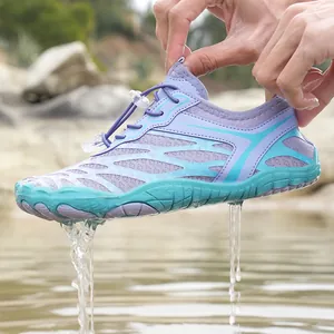 Quick-dry five-finger water shoes for outdoor wading featuring a fast drainage mesh design