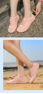 Scarpe da scoglio rosa da donna con tomaia in mesh e suola in gomma antiscivolo per hiking