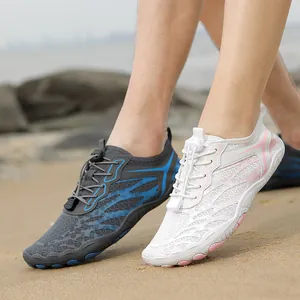 Quick-dry five-finger water shoes with breathable mesh and anti-slip soles for beach sports