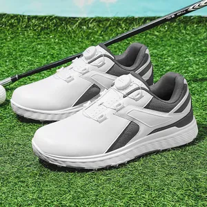 Scarpe da golf professionali da uomo impermeabili con chiusura a rotella e suola antiscivolo