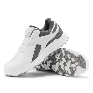 Scarpe da golf professionali da uomo impermeabili con fibbia girevole e suole chiodate